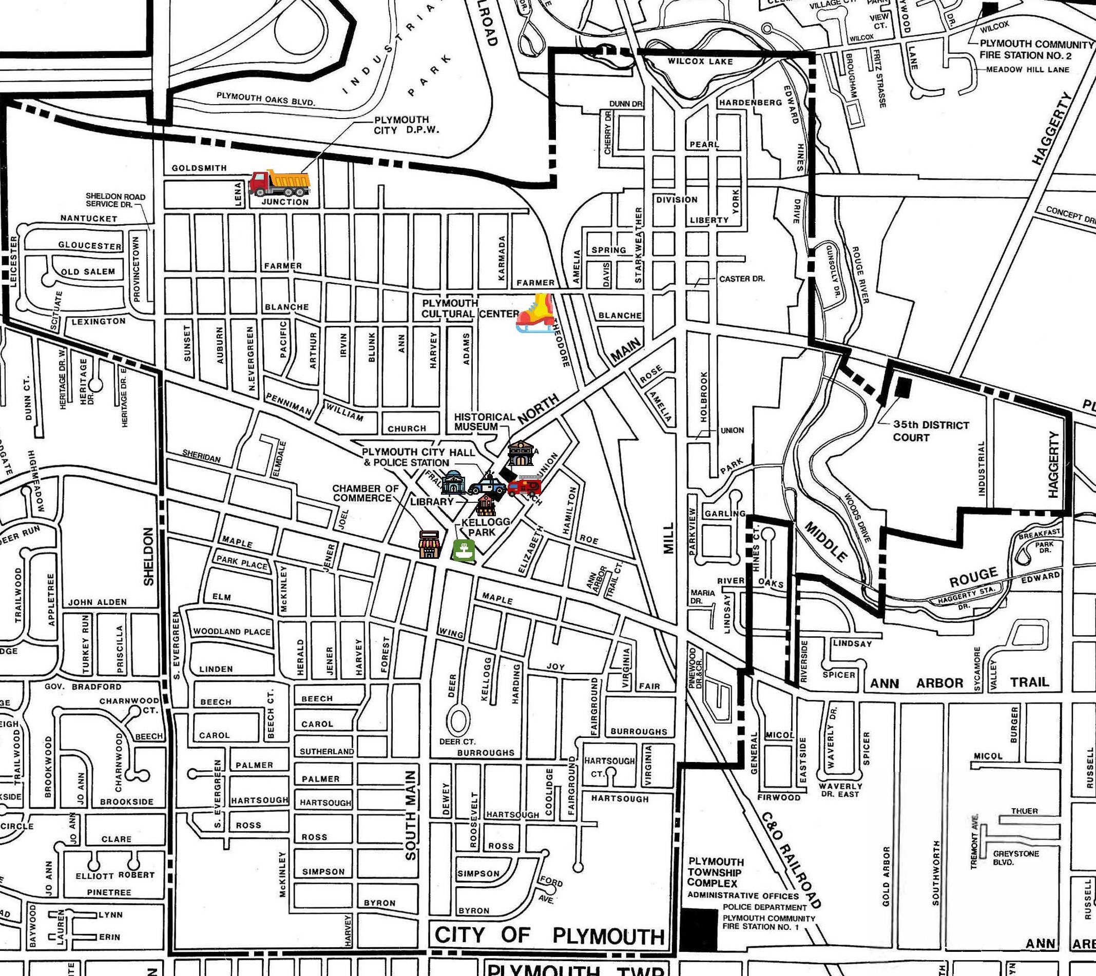 Maps City of Plymouth, MI